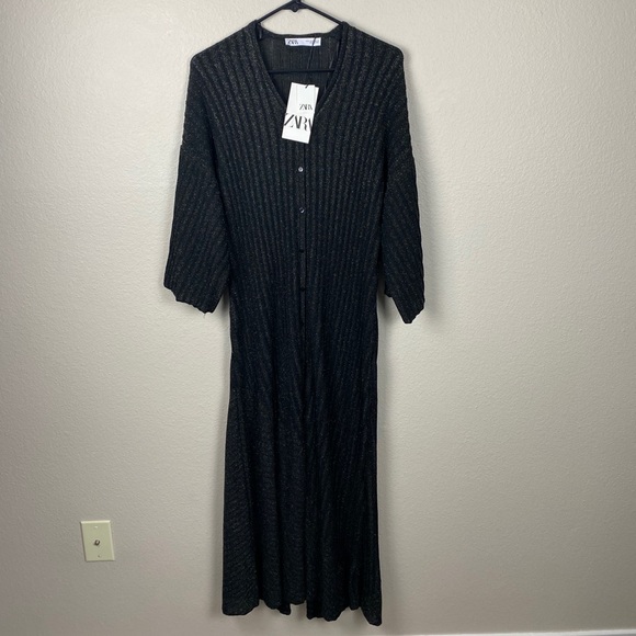 Zara Metallic Knit Dress - Picture 4 of 9
